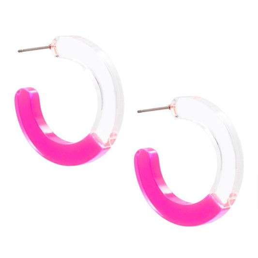 Lucite Two Tone Hoops