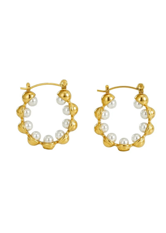 Amelia Pearl Gold Hoops