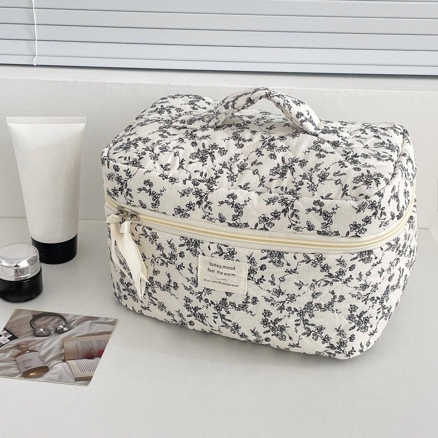 Floral Block Make Up Bag