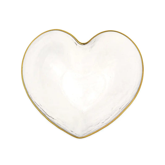 Gold Glass Heart Bowl