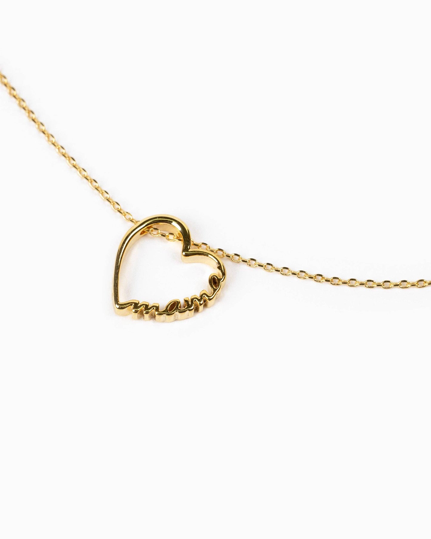"Mama" Open Heart Necklace
