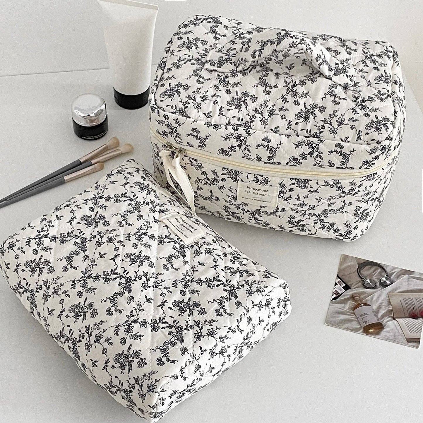 Floral Block Make Up Bag
