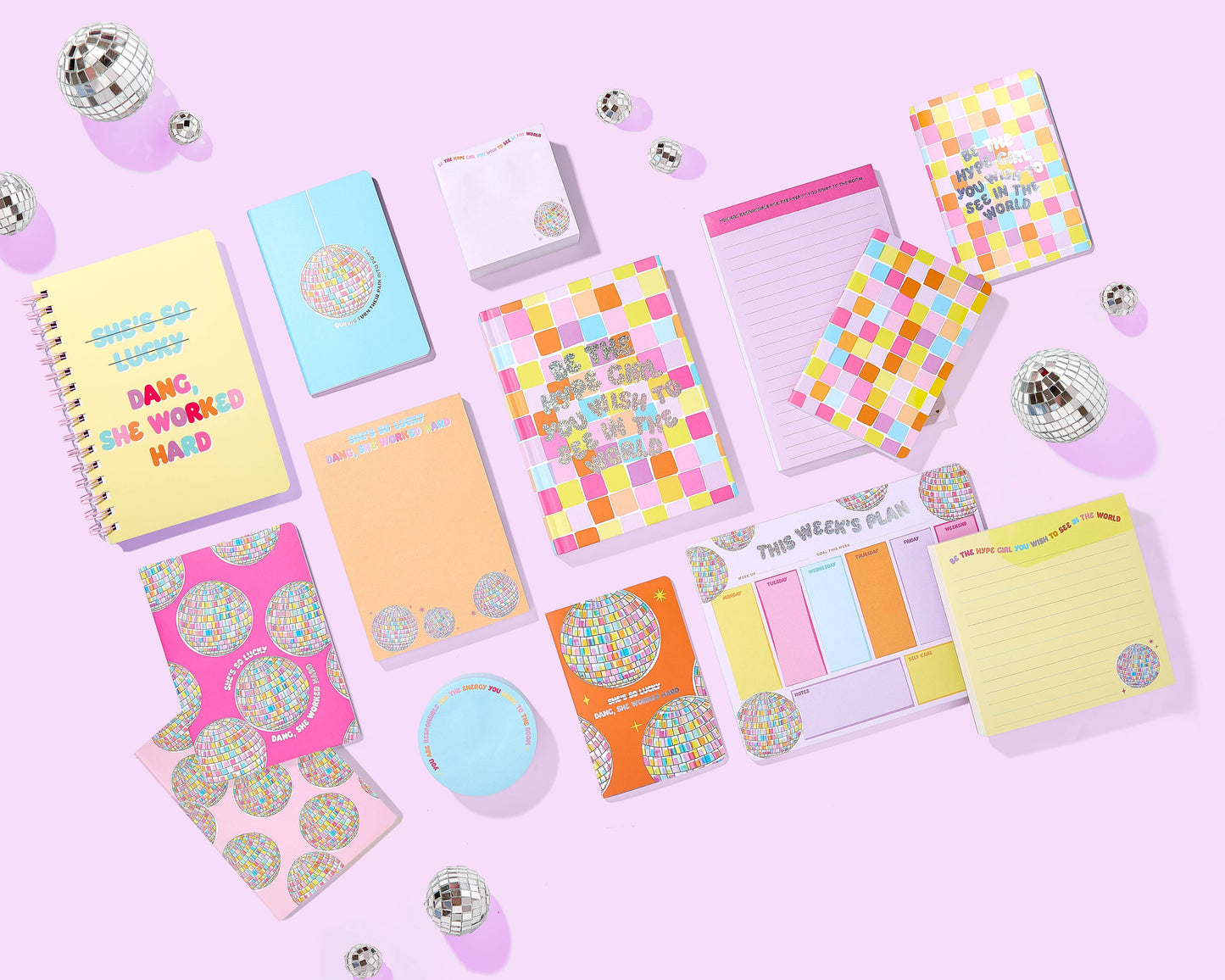 Mini Disco Ball Notebook 4 Piece Set