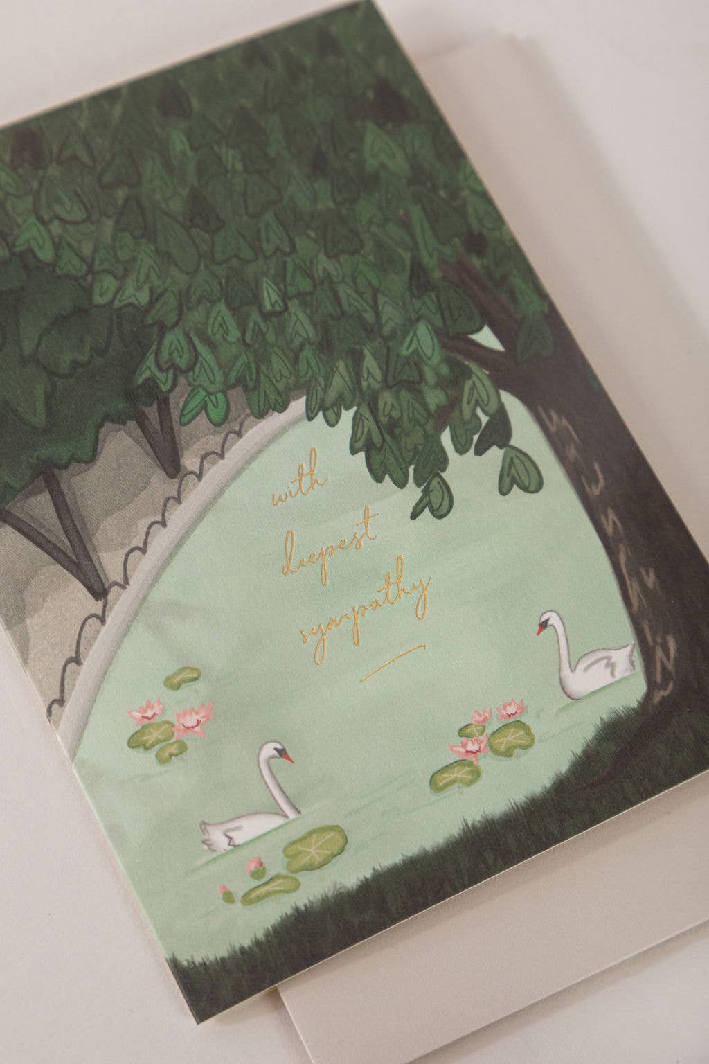 Swan Sympathy Greeting Card