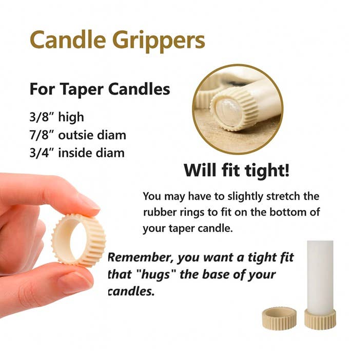 Rubber Candle Grippers for Taper Candles (Pack of 20)