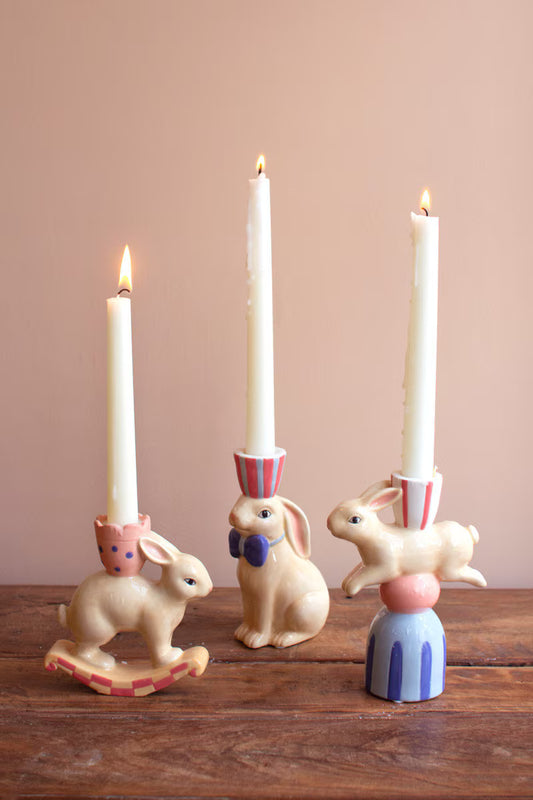 Ceramic Easter Bunny Candle Holders