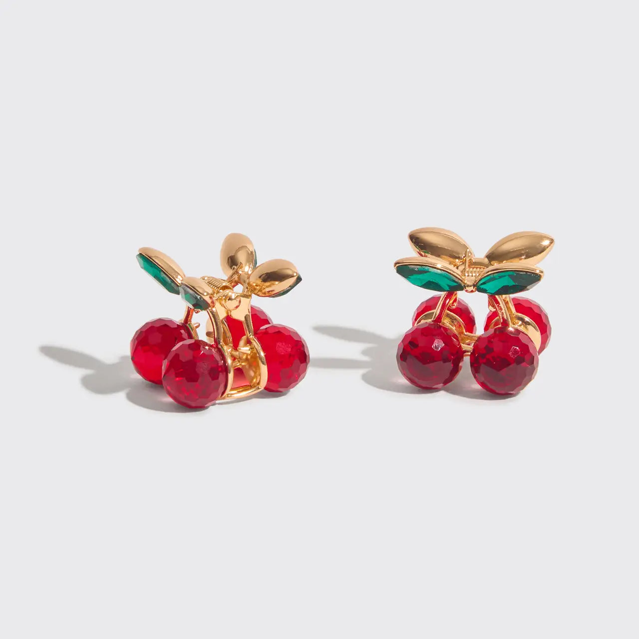 Cherry Mini Rhinestone Claw Clips 2pc Set