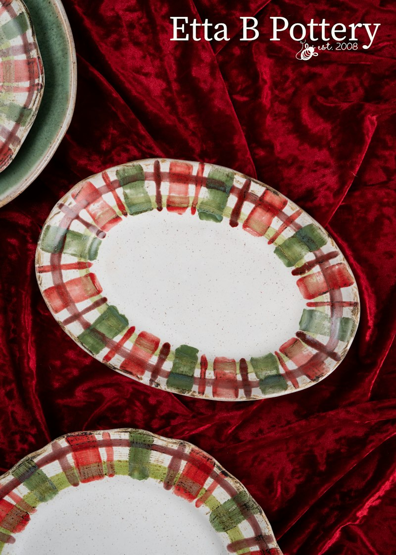 Fireside Plaid Oval Platter