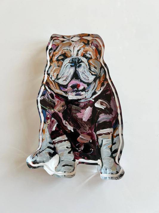 Bulldog Maroon Acrylic Shelfie