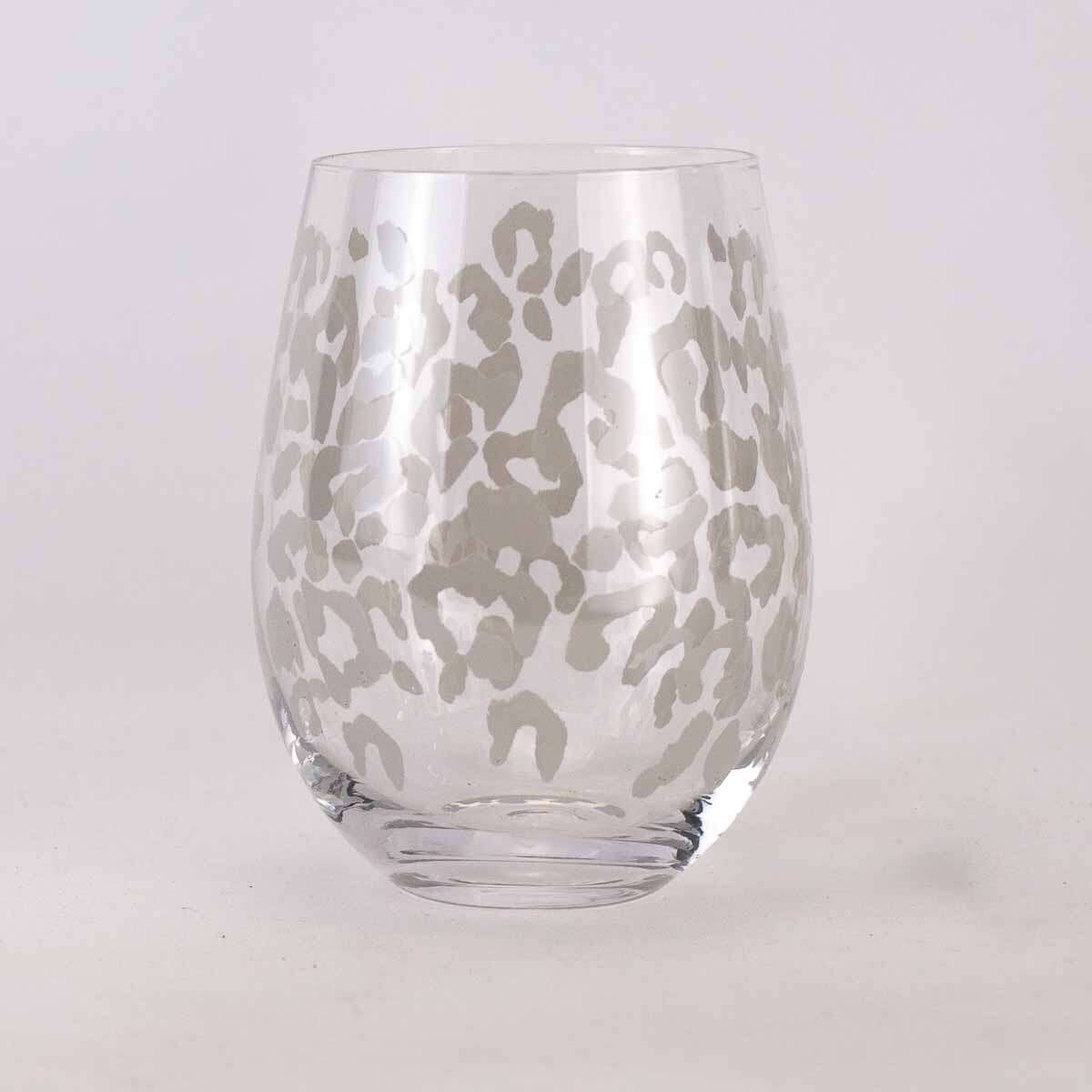 Silver Leopard Wine Glass