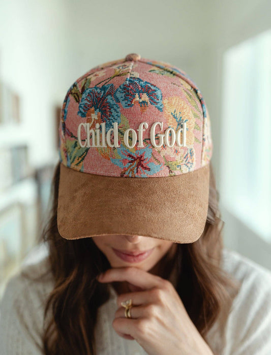 Floral "Child of God"  Embroidered Hat