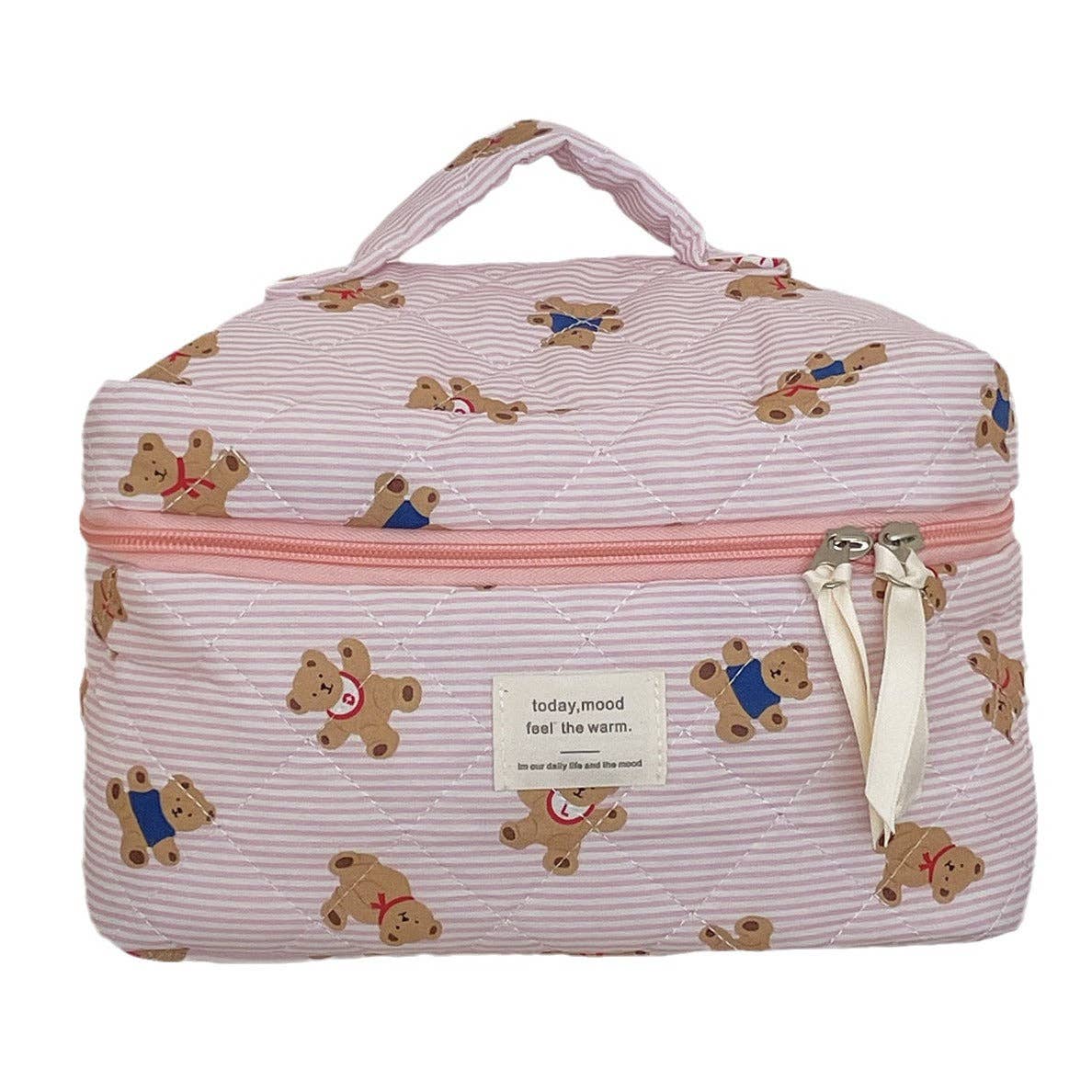Striped Bear Make Up Bag