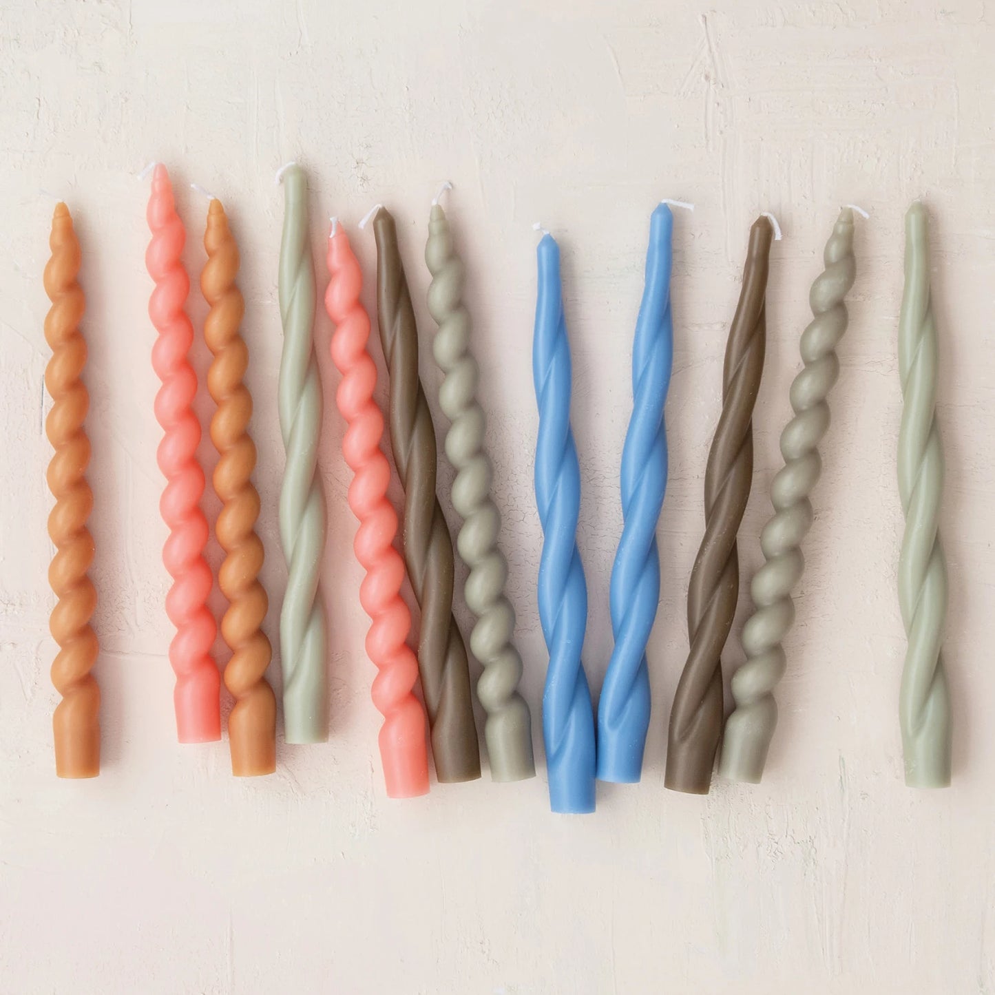Set of 2 Twisted Taper Candles