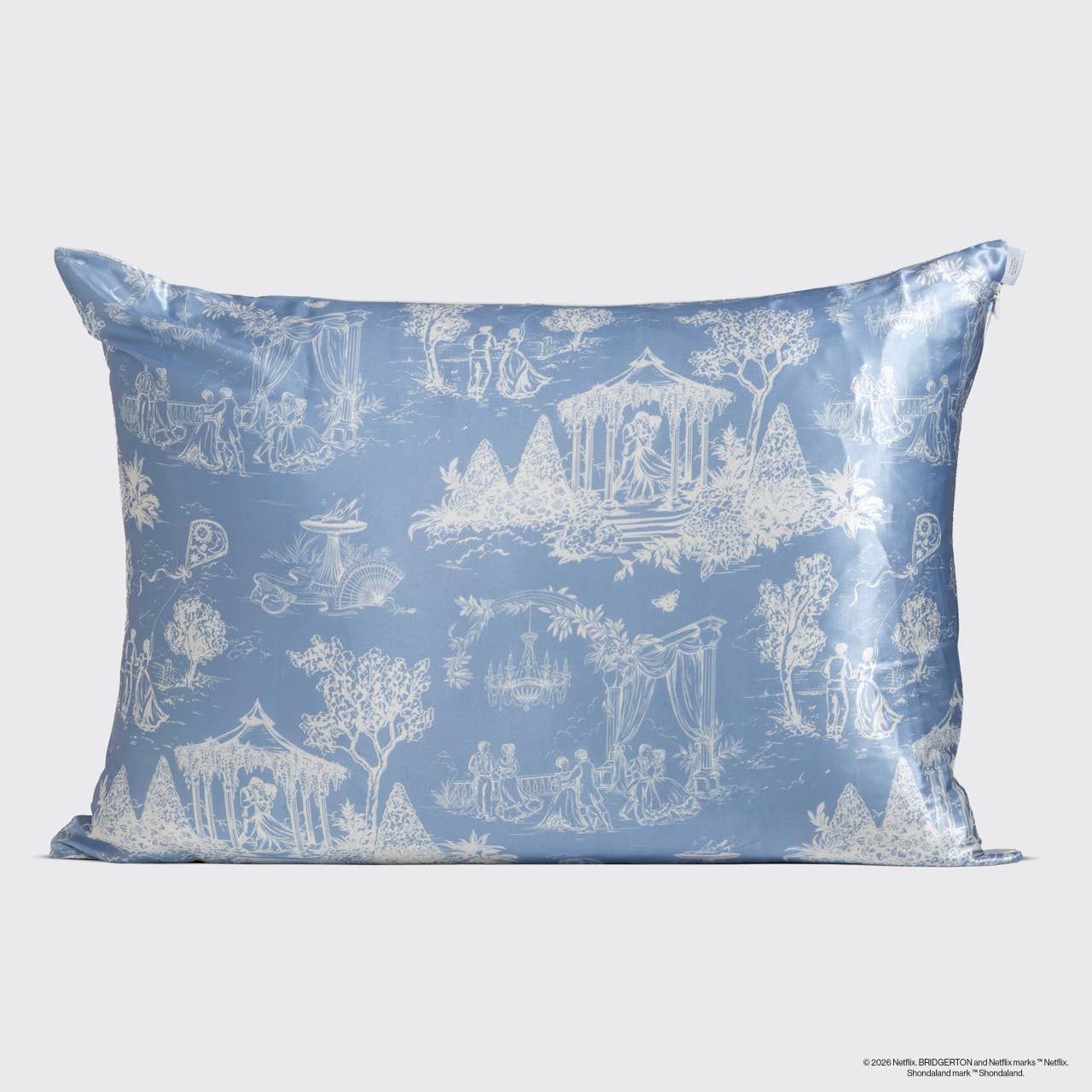 Bridgerton x Kitsch Satin Pillowcase in Garden Toile- Standard