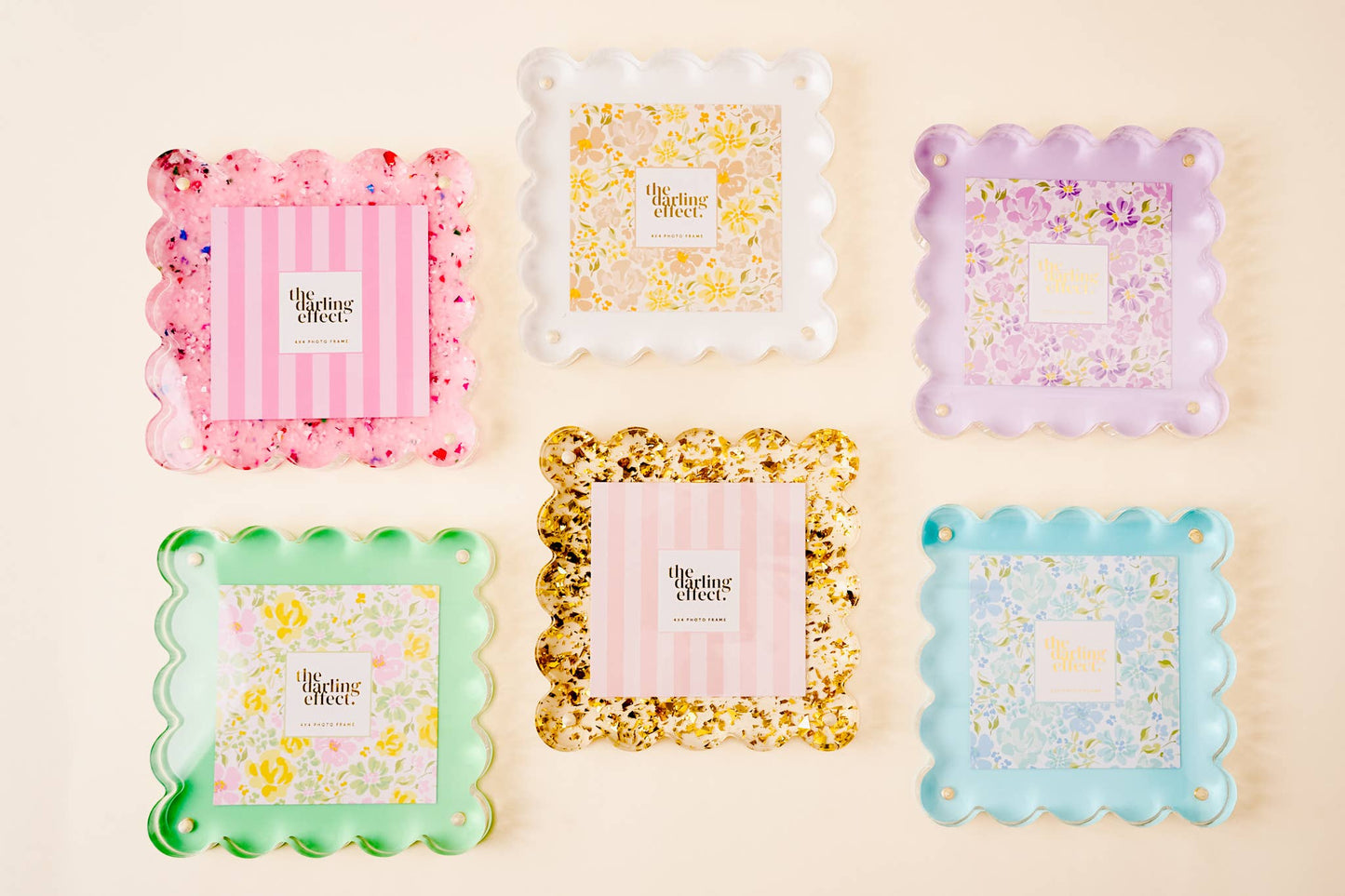 Confetti Pink Scalloped Frame