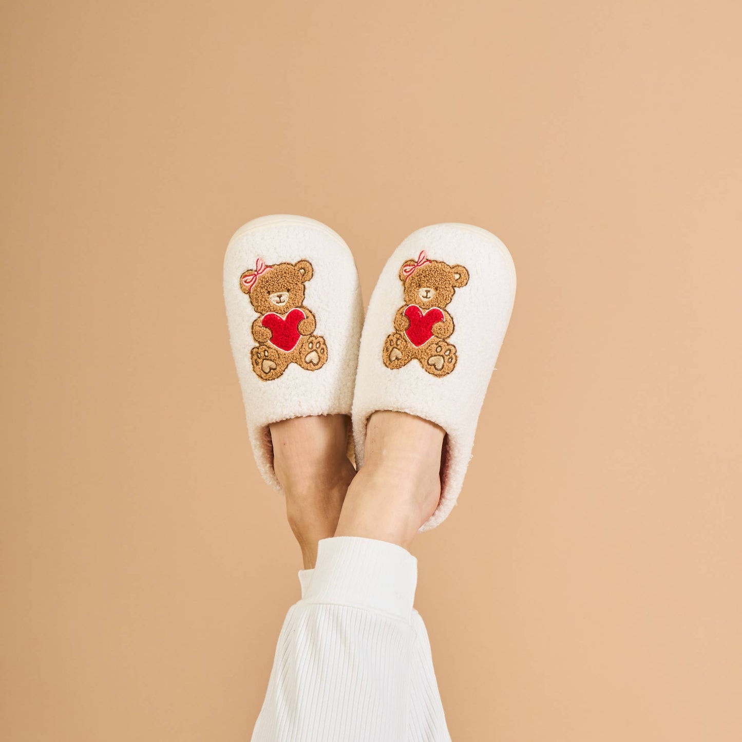 Teddy Bear Hugs Fuzzy Slippers