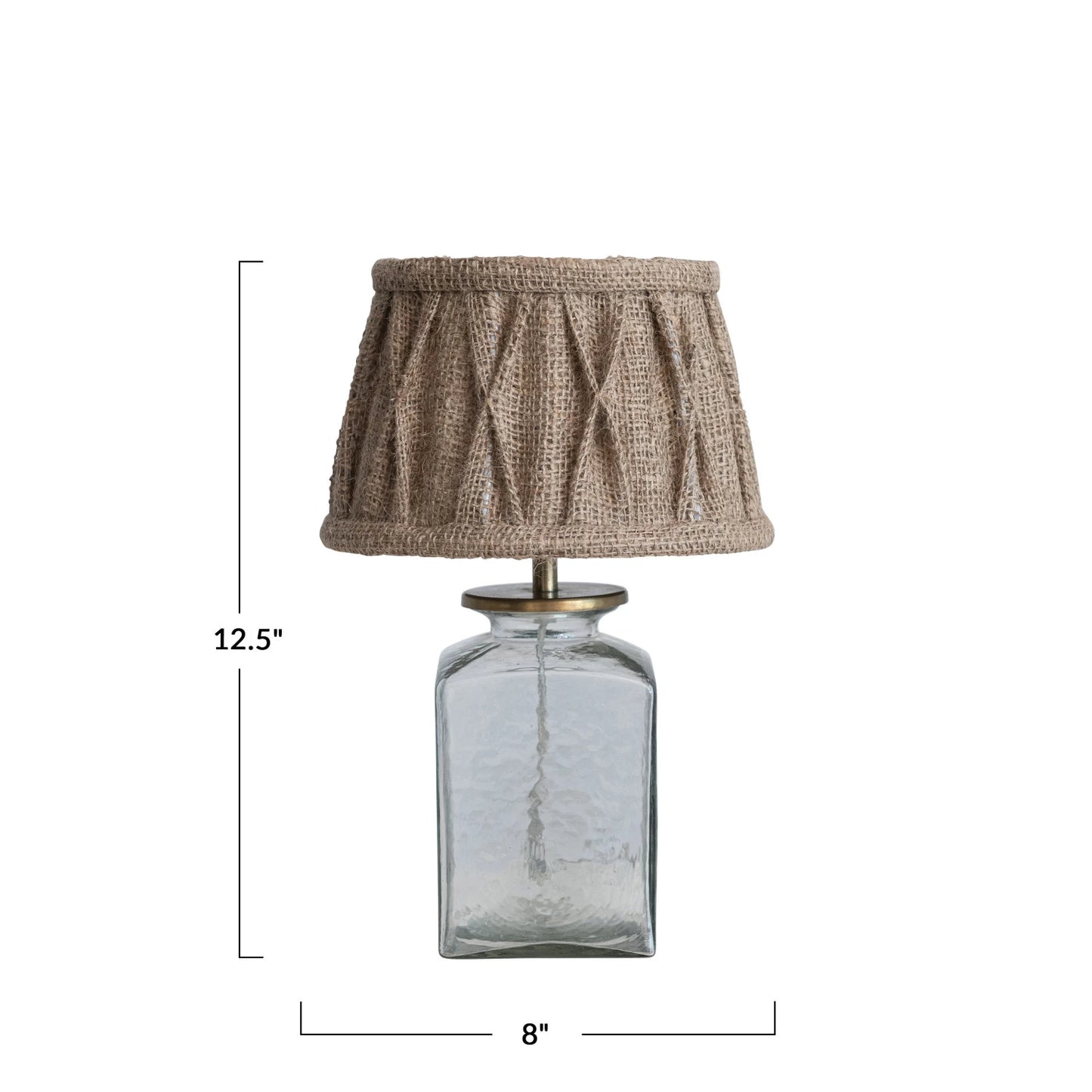 Small Glass & Jute Lamp