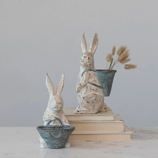 White Bunny with Basket