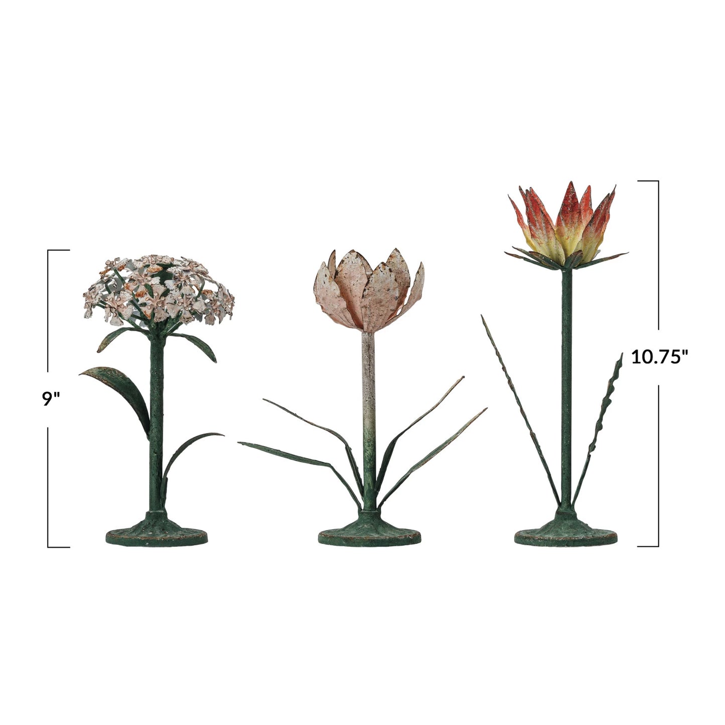 Painted Metal Flower Candle Holder