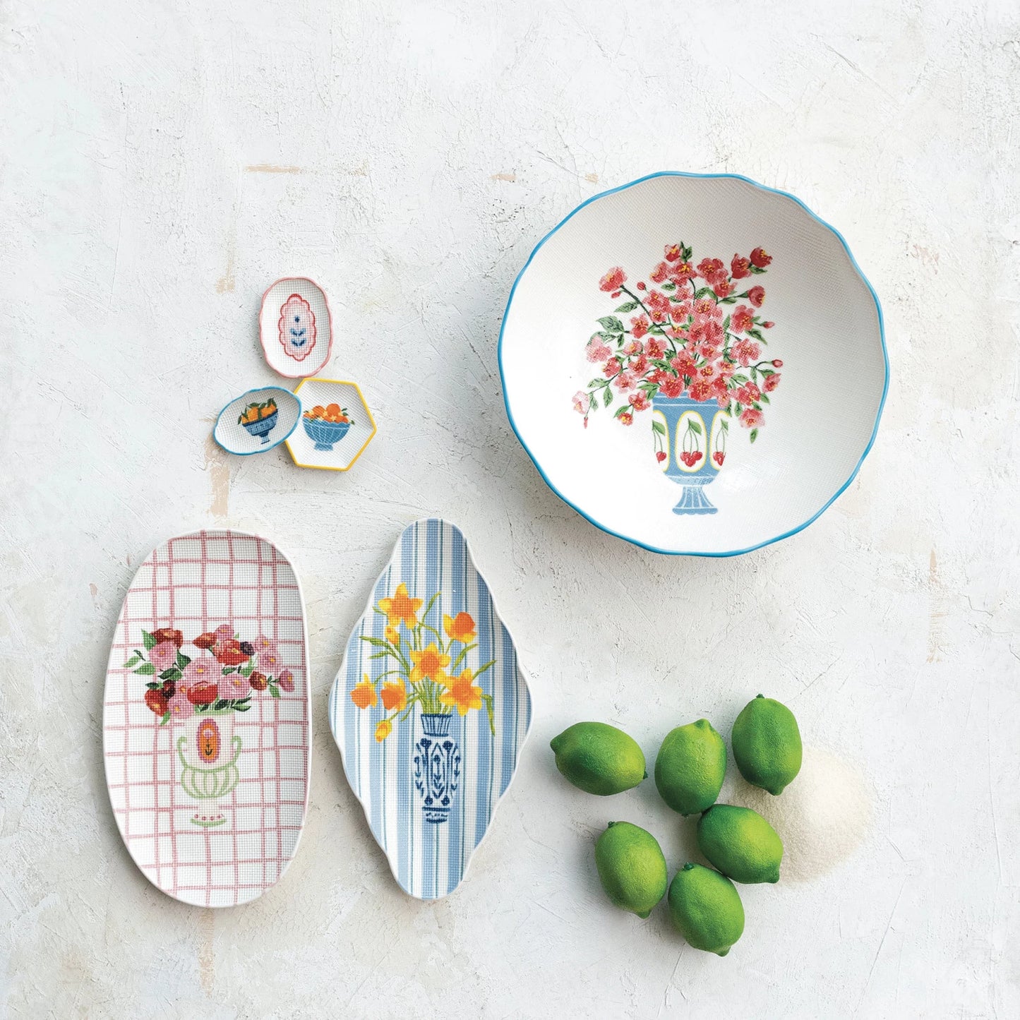 Textured Stoneware Flower Plate