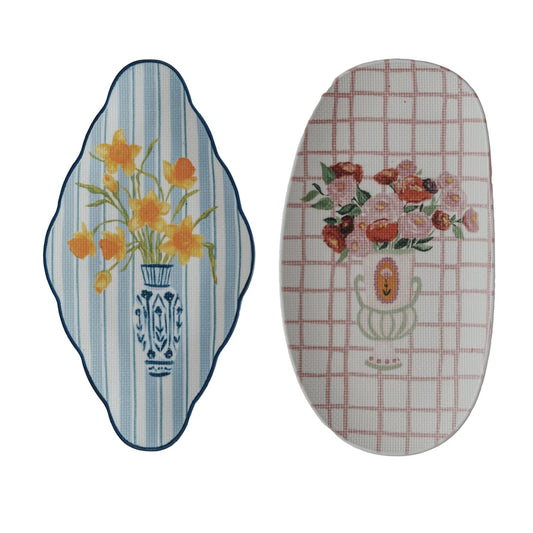 Textured Stoneware Flower Plate