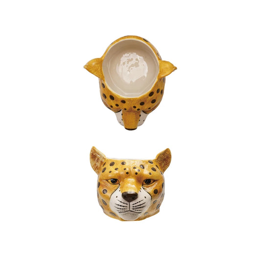 Ceramic Cheetah Head Planter