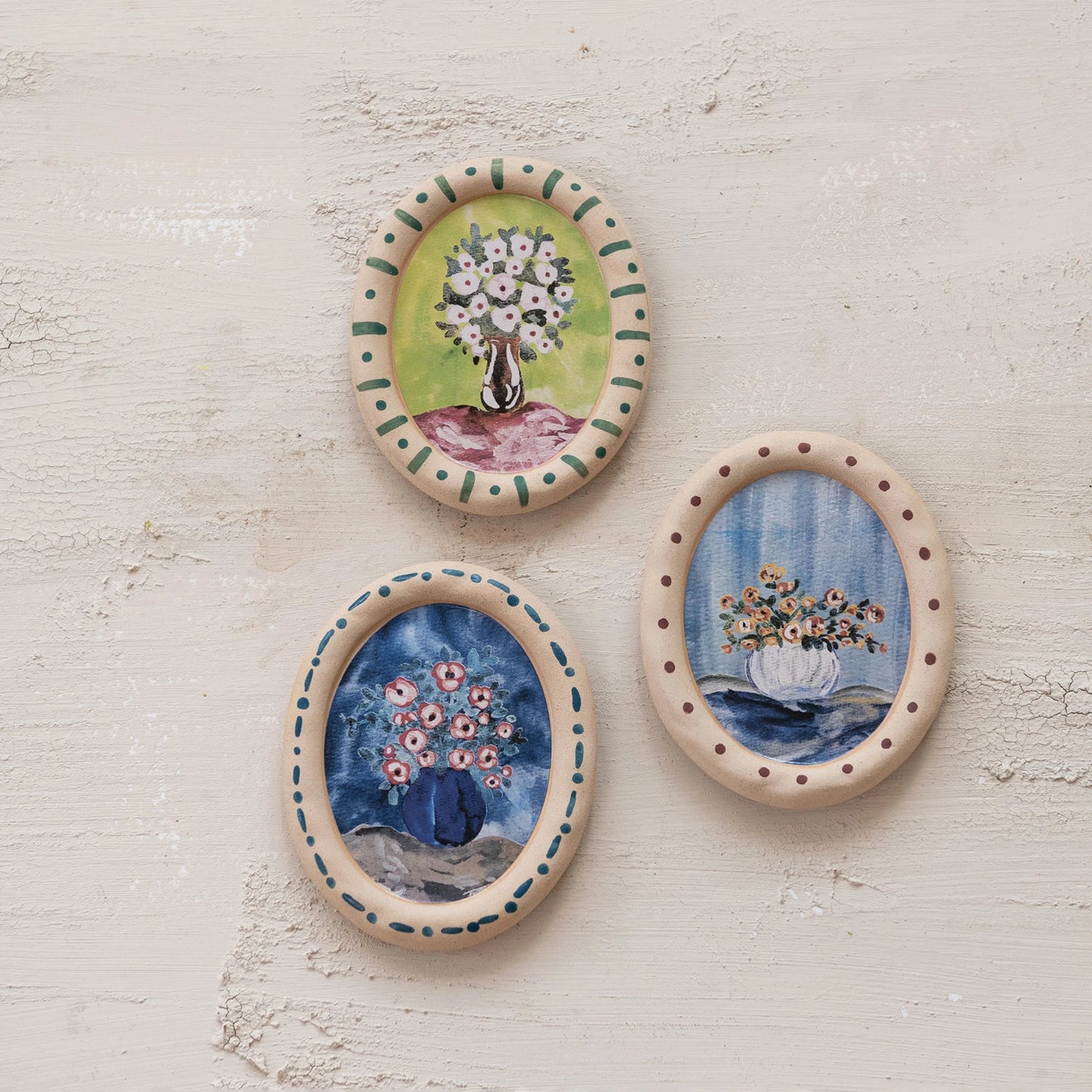 Oval Stoneware Plate Decor