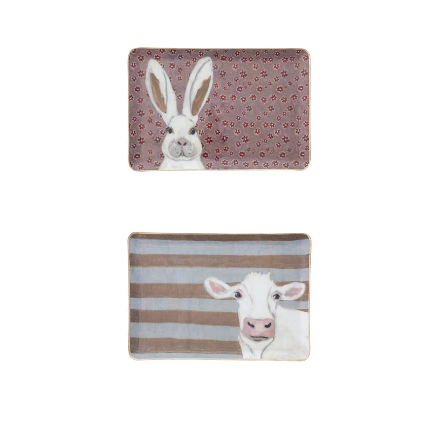 Enameled Animal Metal Tray