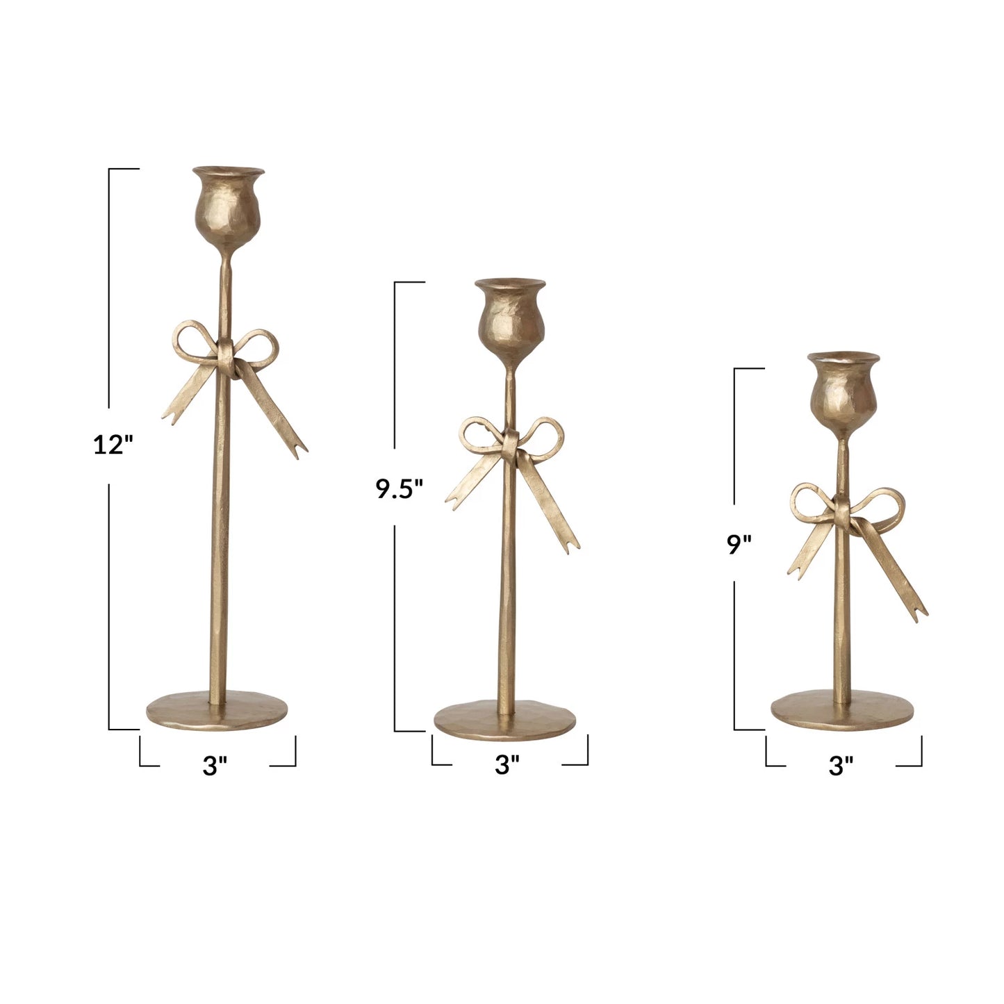 Iron Taper Bow Candlesticks