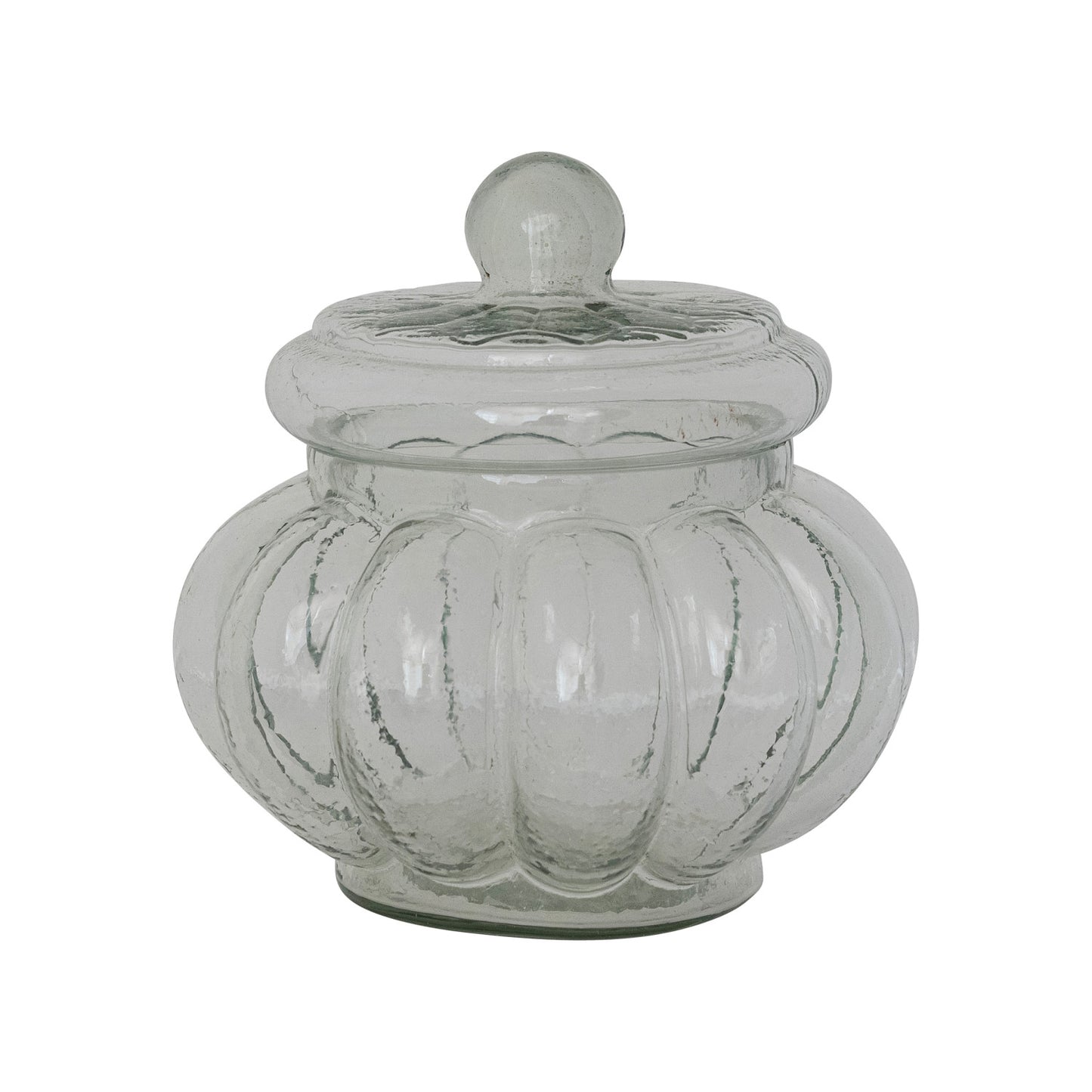 Ribbed Glass Jar with Lid