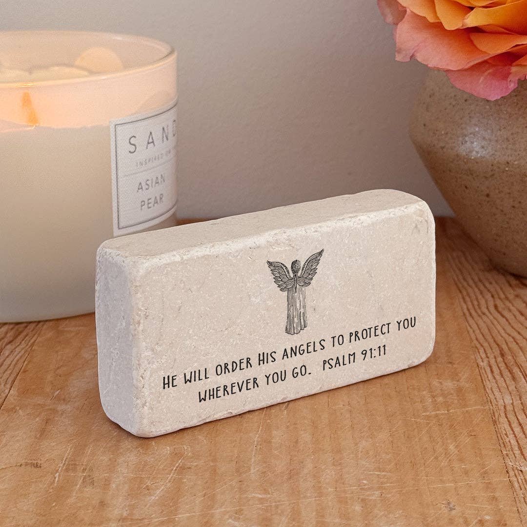 Art Scripture Stone Psalm 91:11
