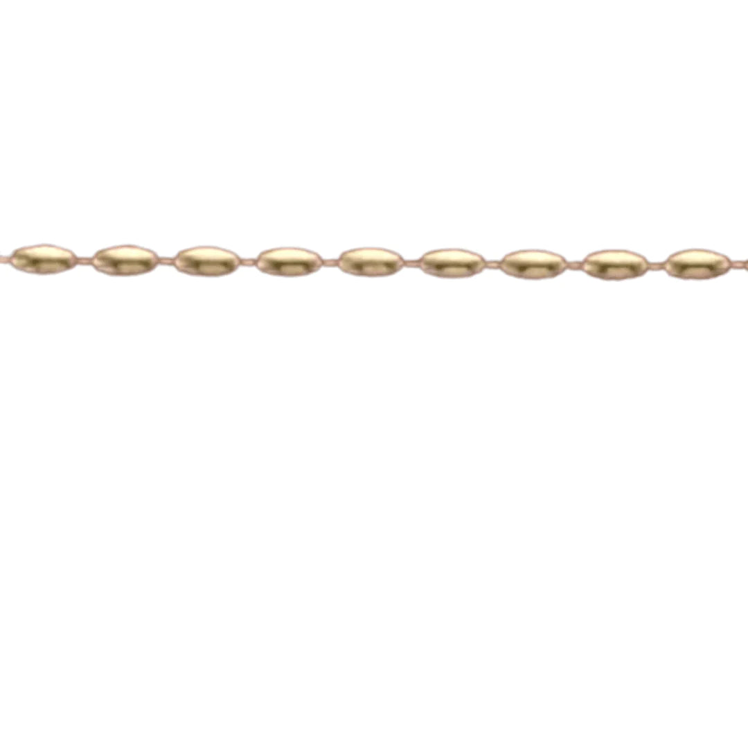 14k Gold Filled 15" Oval Patterned Necklace