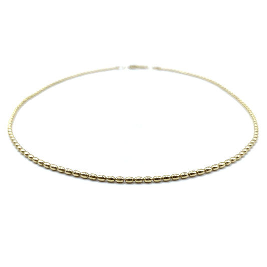 14k Gold Filled 15" Oval Patterned Necklace