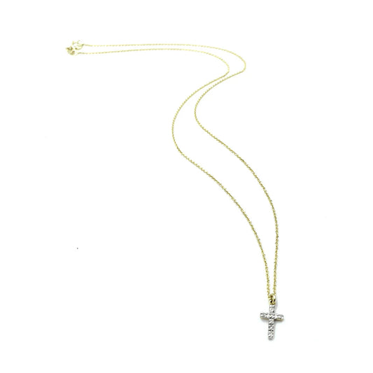 Diamond Cross on 14K Necklace