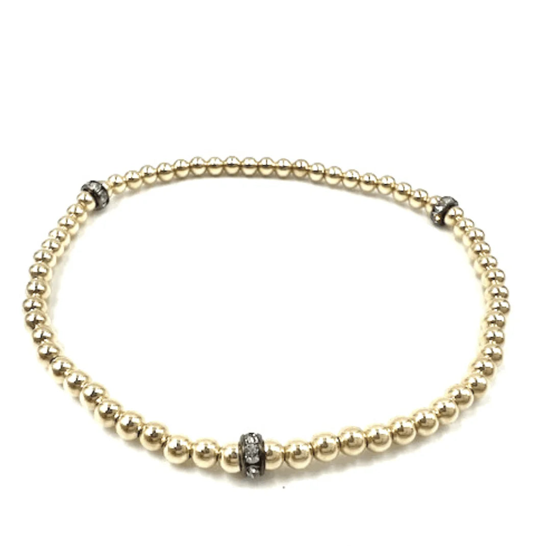 3mm Karma Glitter 14k Gold-Filled Bead Bracelet