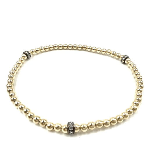 3mm Karma Glitter 14k Gold-Filled Bead Bracelet