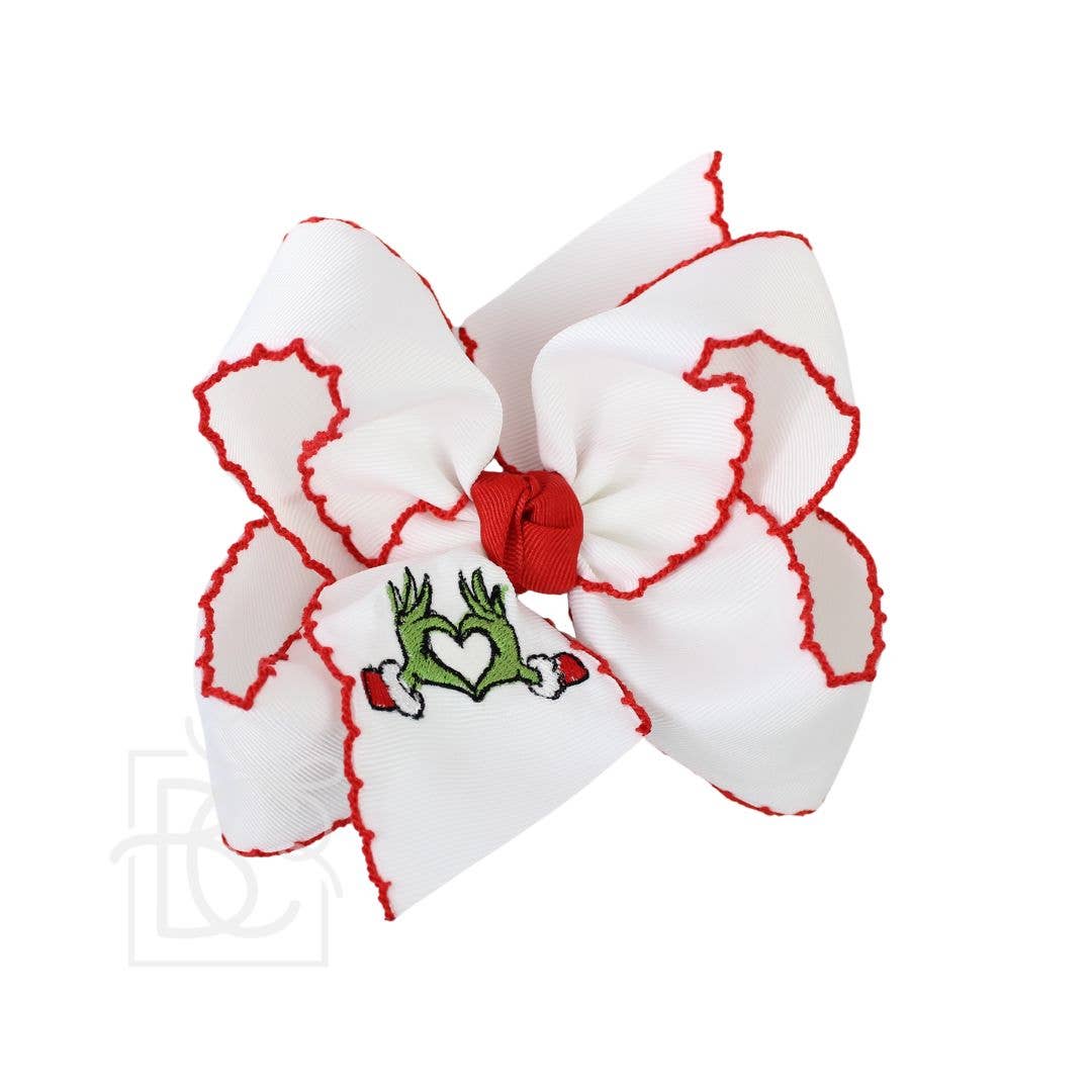 Grinch Heart Hair Bow
