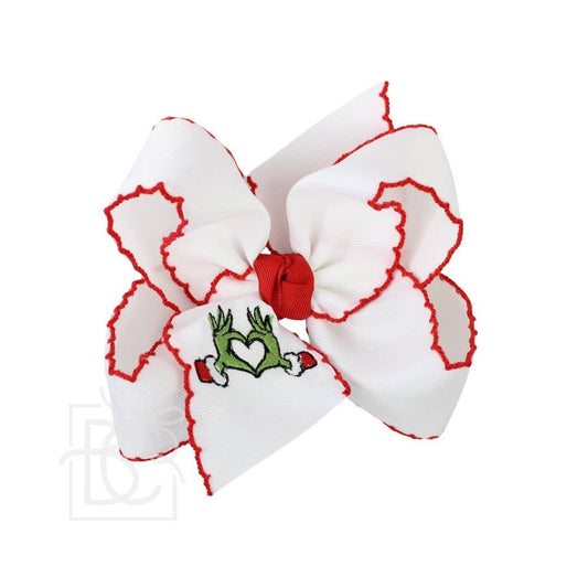 Grinch Heart Hair Bow