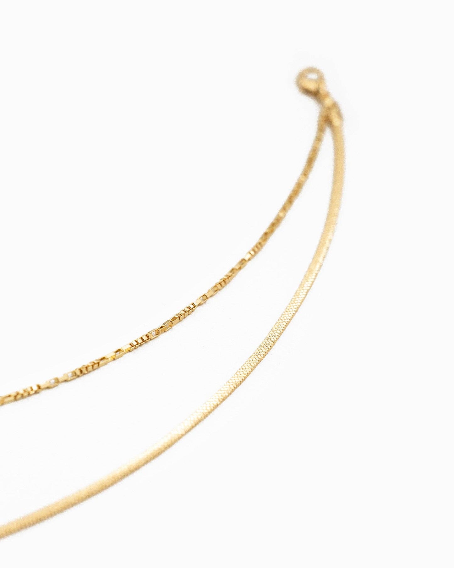 Box & Snake Chain Necklace
