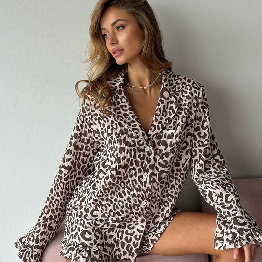 Leopard Pajama Short Set