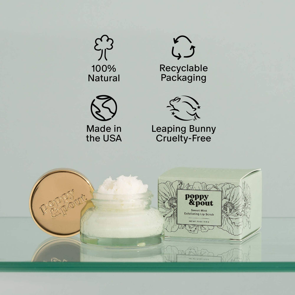 Poppy & Pout Lip Scrub, Sweet Mint