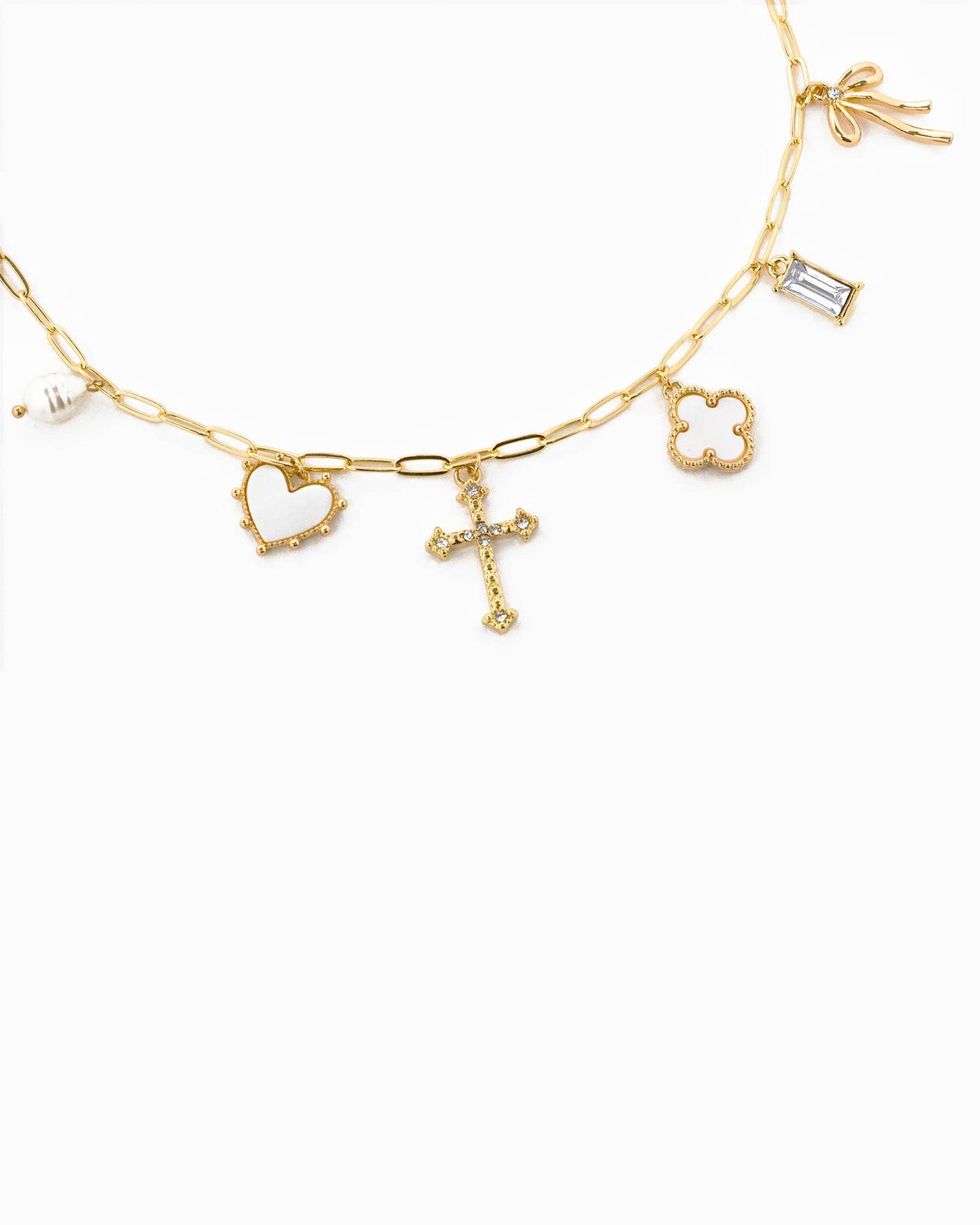 Multi Gold Charm Necklace