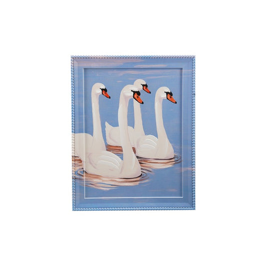 Painted Framed Swan Art