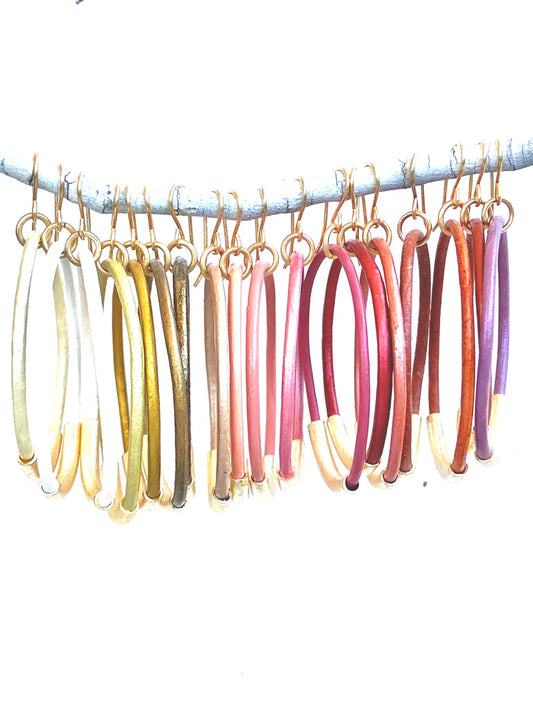 Leather Bar Hoops