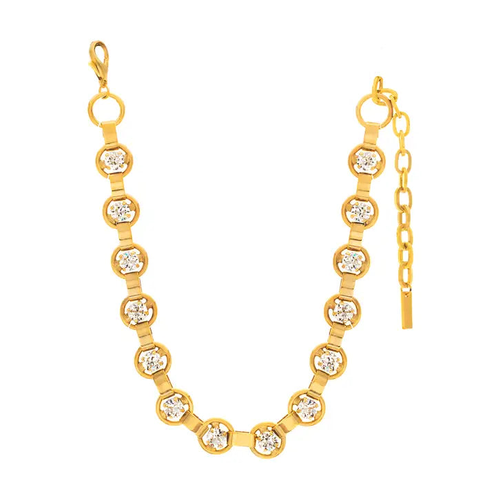 Link Antique Gold/Clear Necklace
