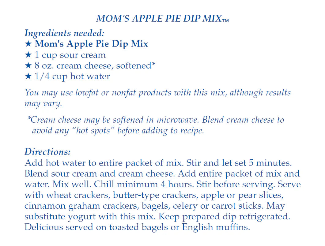 Mom's Apple Pie Dip Mix