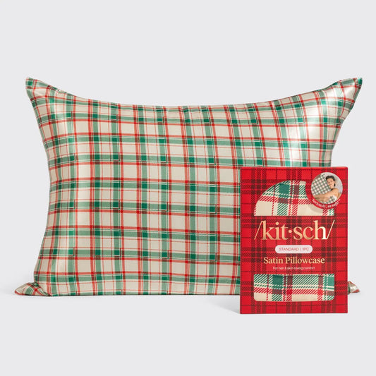 Holiday Plaid Standard Satin Pillowcase