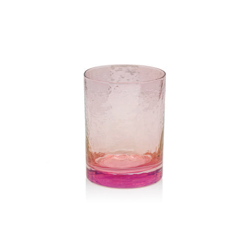 Pink Luster Rock Glass