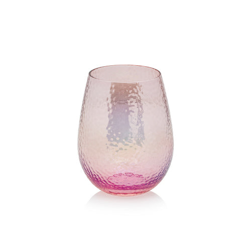 Pink Luster Stemless Glass