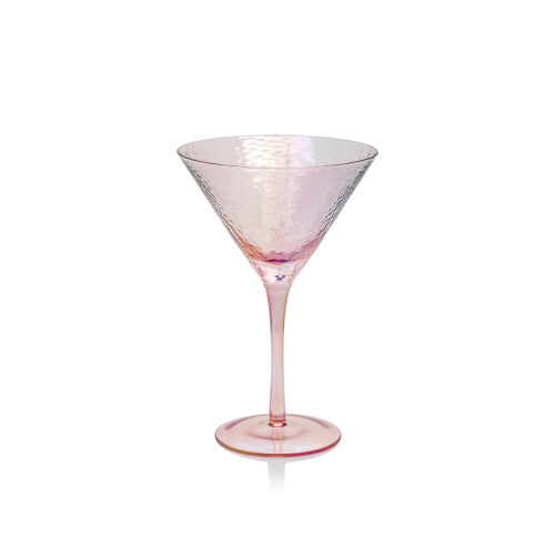 Pink Luster Martini Glass